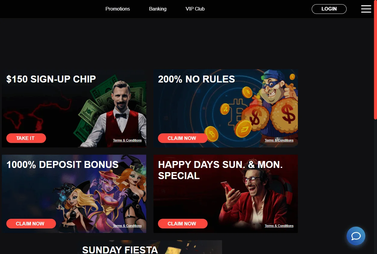 Extreme Casino desktop promotions screen with bonus offers
